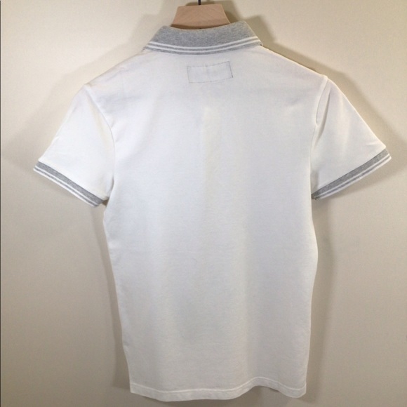 Abercrombie & Fitch Tipped Polo White Gray XS - Picture 5 of 6